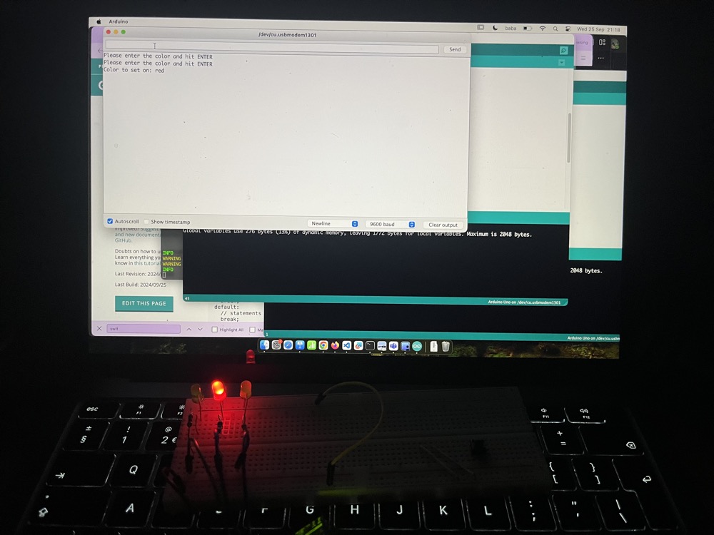 Red Led turned on