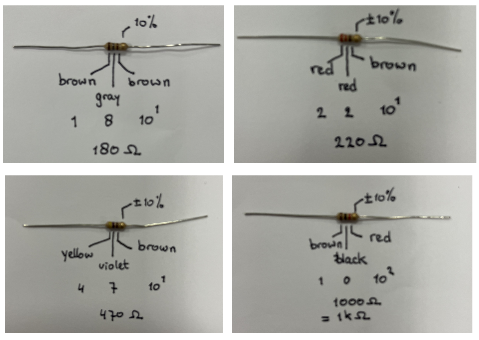 Resistors with different values
